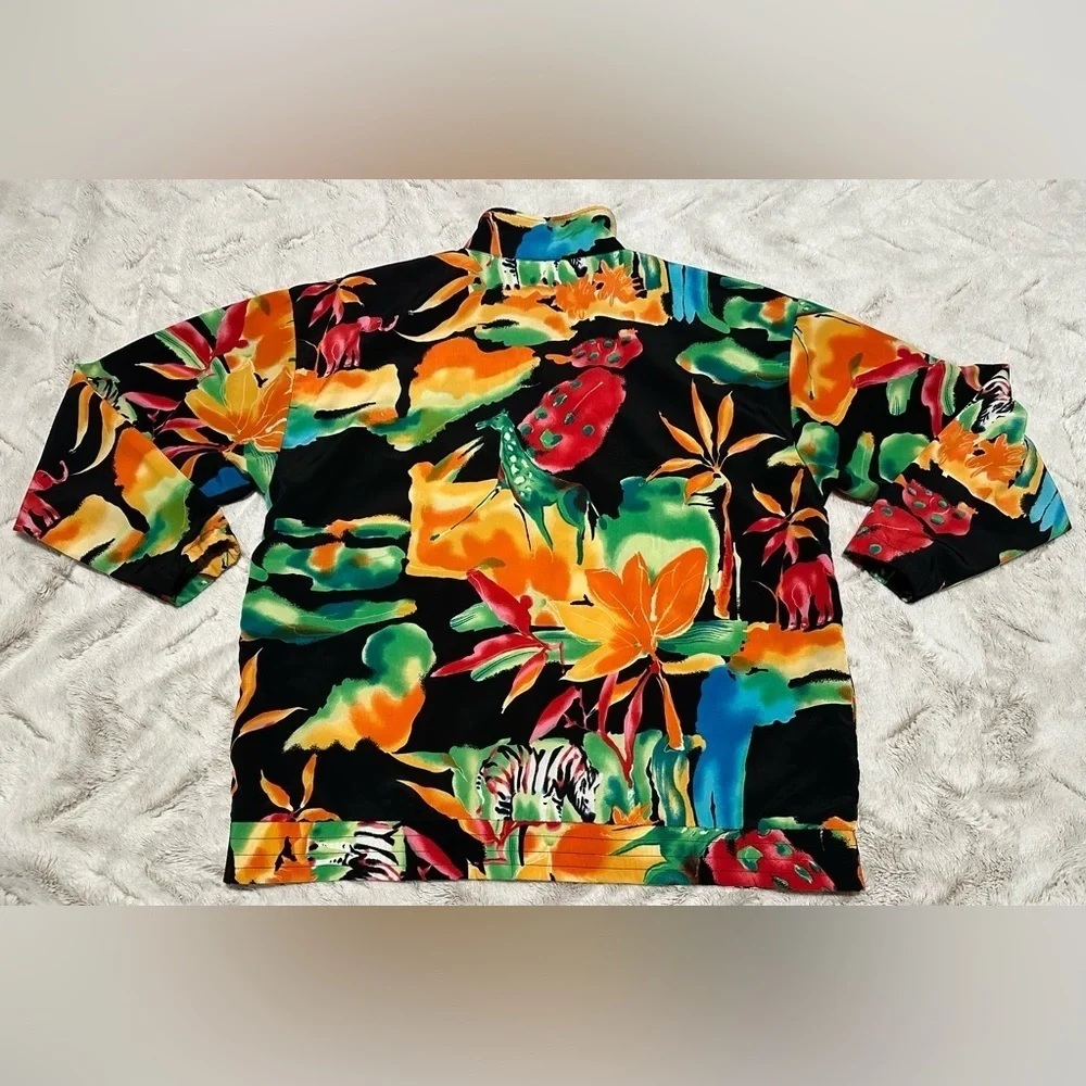 Vintage Erin London Tropical Safari Colorful Lightweight Jacket